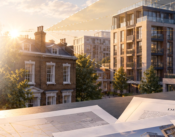 Residential buildings and new development in daylight